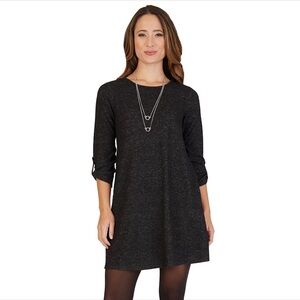 Chic Long Sleeve Black Dress with Necklace Accessory NWT 68.00